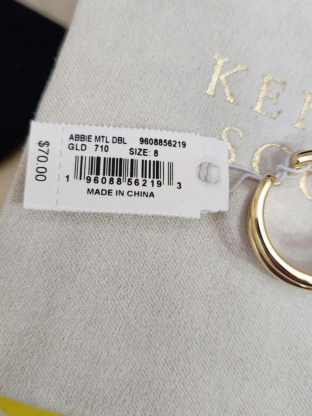 Kendra Scott Abbie Double Band Ring Gold Sz 8 NWT